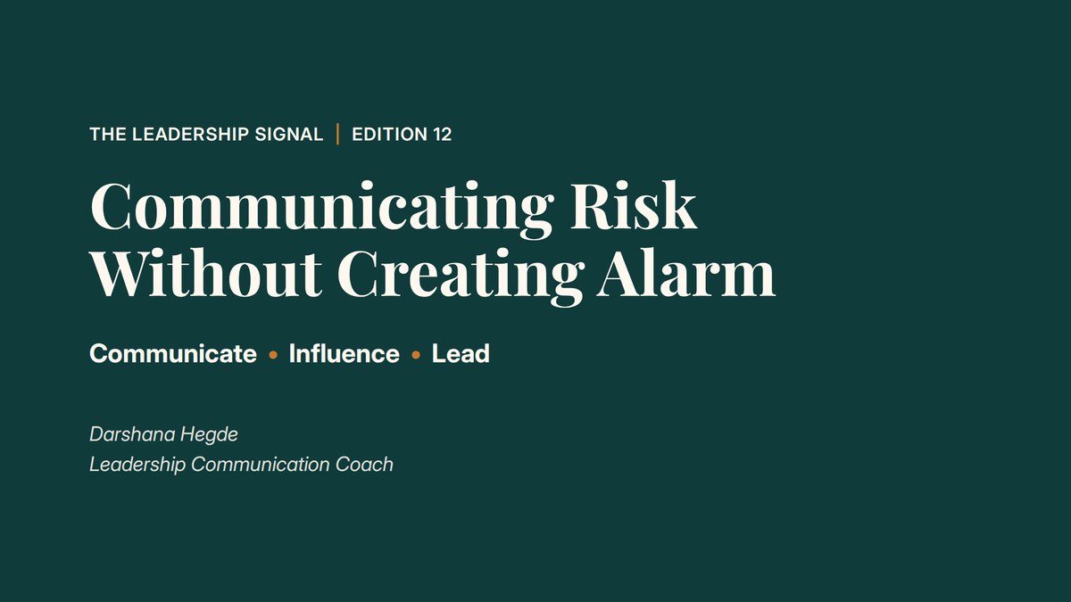 Latest edition: Communicating Risk Without Creating Alarm